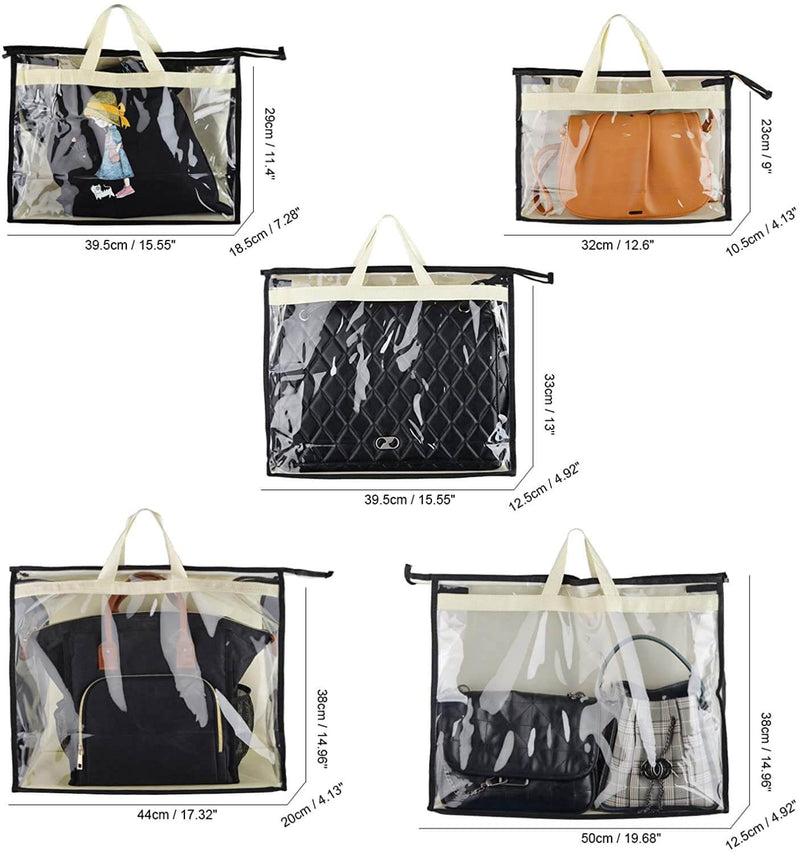 Handbag Storage Organizer Dust Cover Transparent Bag 5PCS/Set - Mangata