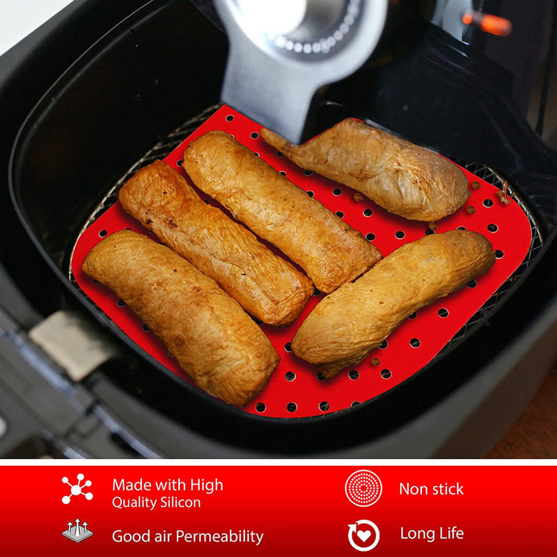 Air Fryer Liners Non Stick Silicone Square Fryer Basket Mats