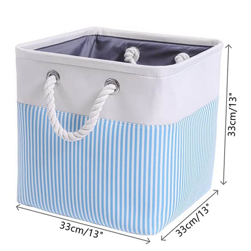33cm Canvas Storage Cube Box Fabric Storage Basket 3 Pack