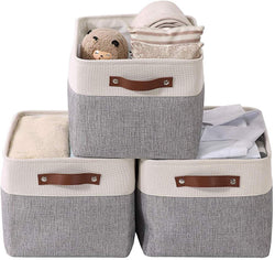 Mangata Foldable Storage Baskets Set, Wardrobe Organisers, Large Fabric Storage Boxes for Clothes, Toys, Linens (16.5" x 12.6" x 9.8") - Mangata