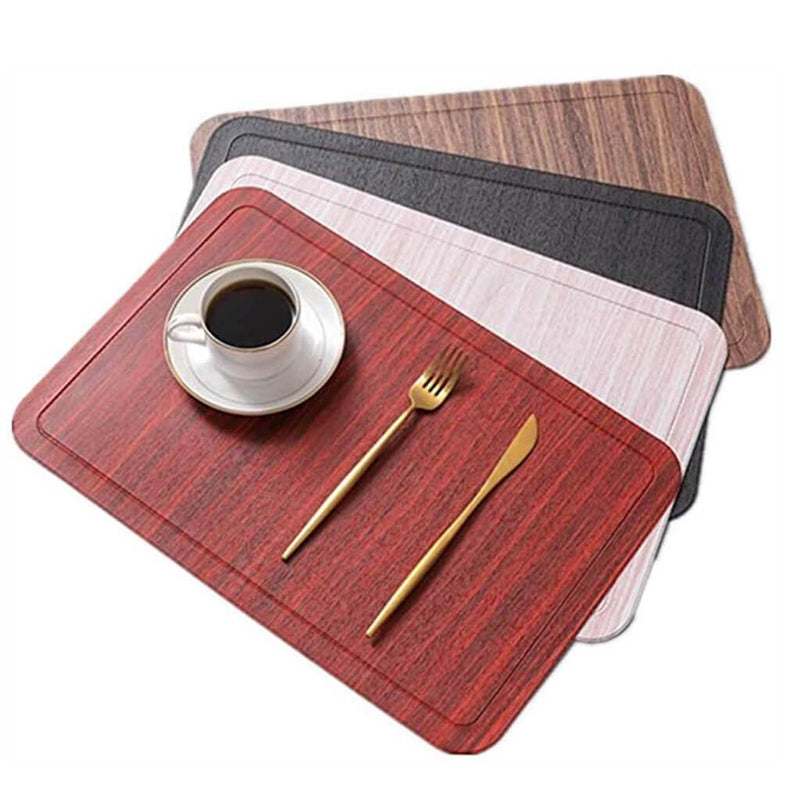 Mangata Table Mats, Washable Leather Placemats, Non-Slip Heat Resistant Table Place Mats for Dining Table (Set of 4) - Mangata