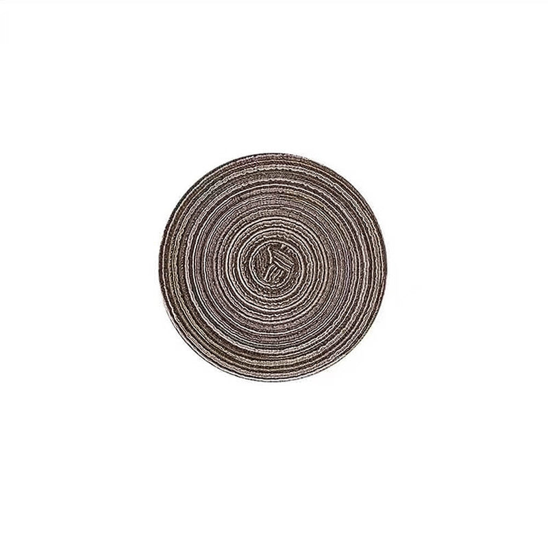 Natural Cotton Place Mat Set of 6 Washable Round Ramie Placemat For Decor Holiday Party - Mangata
