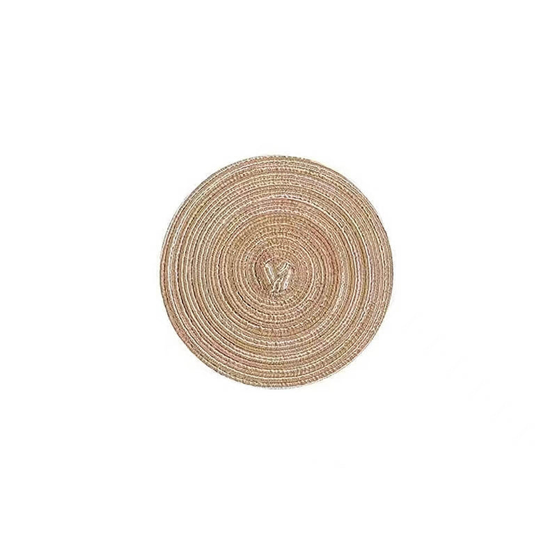Natural Cotton Place Mat Set of 6 Washable Round Ramie Placemat For Decor Holiday Party - Mangata
