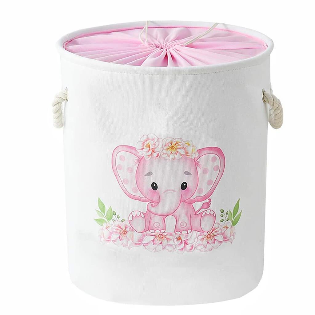 Laundry Baskets Pink Hamper Elephant Basket for Kids Baby with 