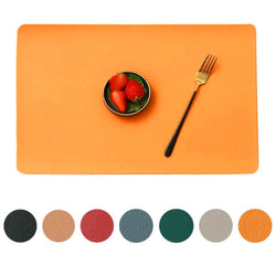 Wipeable Table mats, Orange Non-Slip Placemat Sets Mangata - Mangata